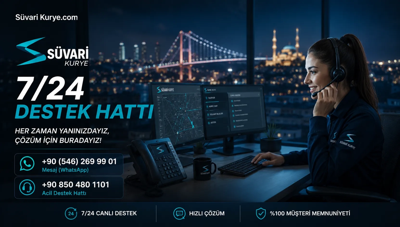 Süvari Kurye 7 gün 24 saat destek hattı