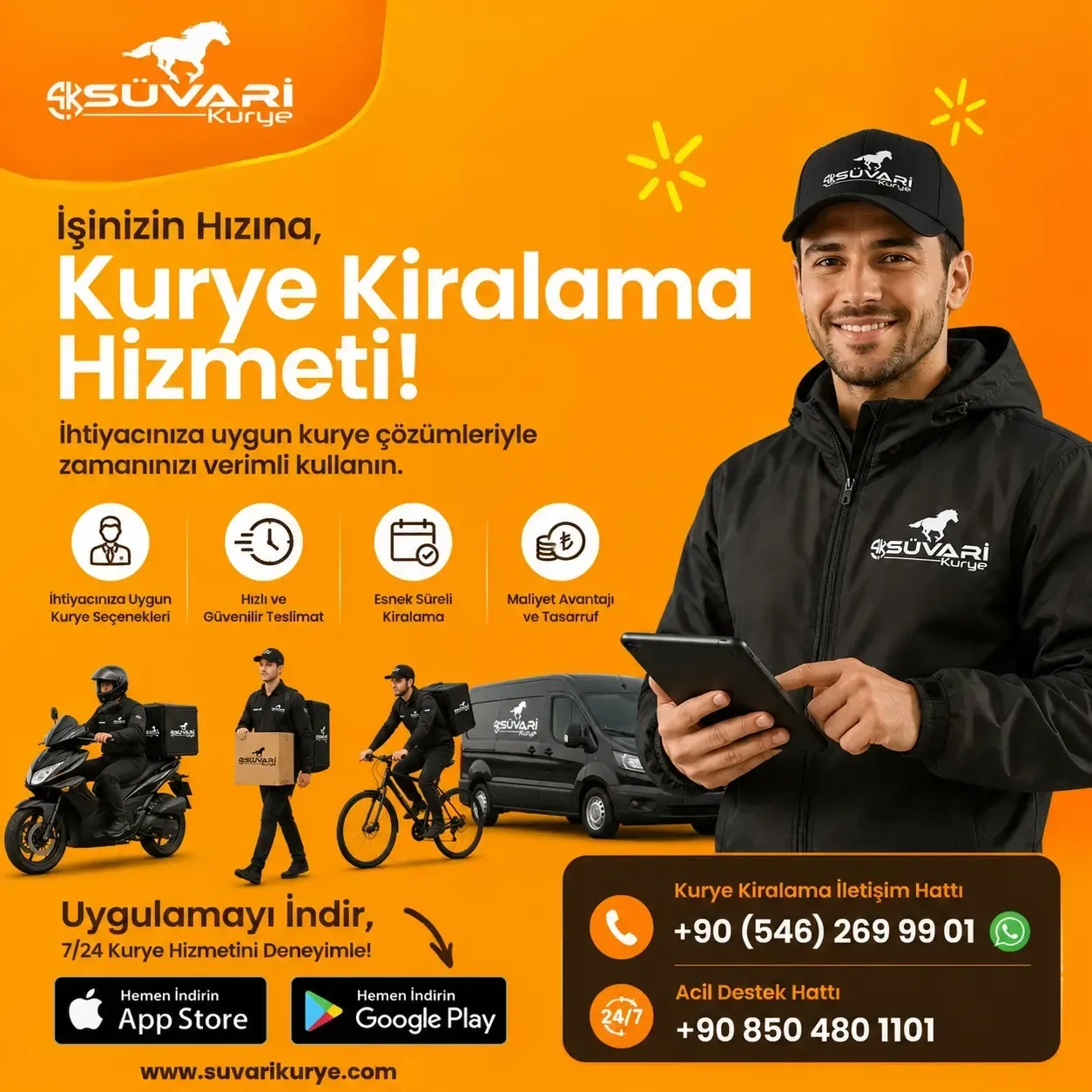 kurye kiralama hizmet karti