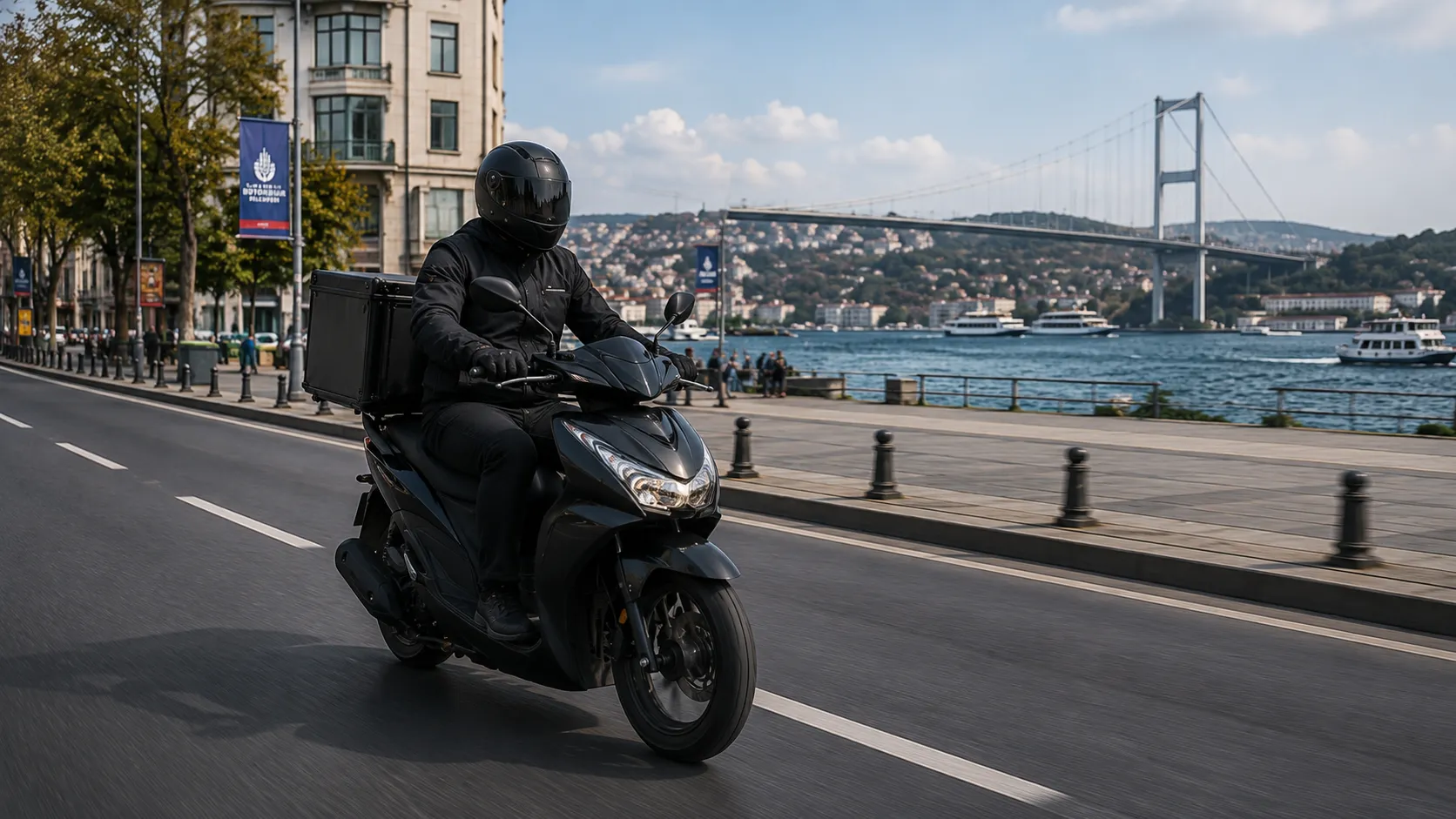 sahil seridi motorlu kurye